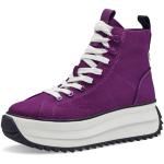 Reduzierte Pinke Tamaris Vegane High Top Sneaker & Sneaker Boots mit Schnürsenkel aus Textil für Damen Größe 36 