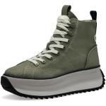 Reduzierte Olivgrüne Tamaris Vegane High Top Sneaker & Sneaker Boots mit Schnürsenkel aus Textil für Damen Größe 37 