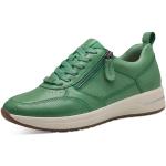 Grüne Tamaris Low Sneaker mit Reißverschluss in Breitweite aus Leder orthopädisch für Damen Größe 36 