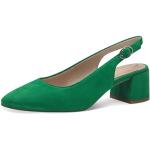 Reduzierte Grüne Elegante Tamaris Slingback Pumps in Breitweite aus Leder für Damen Größe 37 