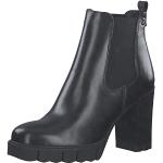 Reduzierte Schwarze Tamaris Runde Ankle Boots & Klassische Stiefeletten in Normalweite aus Leder für Damen Größe 38 