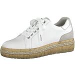 Reduzierte Weiße Tamaris Low Sneaker mit Schnürsenkel in Normalweite aus Leder für Damen Größe 41 