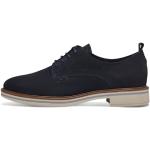 Marineblaue Business Tamaris Runde Low Sneaker mit Schnürsenkel in Breitweite aus Leder für Damen Größe 41 