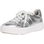 Reduzierte Silberne Tamaris Low Sneaker mit Schnürsenkel in Normalweite aus Textil für Damen Größe 36 