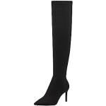 Reduzierte Schwarze Elegante Tamaris Damenoverkneestiefel mit Reißverschluss in Normalweite aus Textil Größe 38 