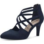 Reduzierte Marineblaue Tamaris Vegane High Heels & Stiletto-Pumps mit Riemchen aus Textil für Damen Größe 41 