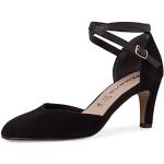 Reduzierte Schwarze Tamaris Spitze High Heels & Stiletto-Pumps mit Riemchen in Normalweite aus Leder für Damen Größe 39 