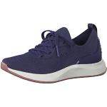 Blaue Tamaris Low Sneaker mit Schnürsenkel in Breitweite aus Textil für Damen Größe 37 