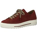 Rote Tamaris Low Sneaker mit Schnürsenkel in Breitweite aus Leder für Damen Größe 38 