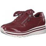 Rote Tamaris Runde Low Sneaker mit Reißverschluss in Normalweite aus Leder für Damen Größe 40 