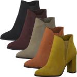 Zimtfarbene Tamaris Blockabsatz Ankle Boots & Klassische Stiefeletten in Normalweite aus Textil für Herren mit Absatzhöhe 7cm bis 9cm 