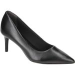 Schwarze Tamaris Spitze High Heels & Stiletto-Pumps in Normalweite aus Glattleder mit herausnehmbarem Fußbett für Damen Größe 40 mit Absatzhöhe 5cm bis 7cm 