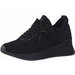 Schwarze Tamaris Fashletics by Tamaris Low Sneaker ohne Verschluss in Normalweite aus Textil mit herausnehmbarem Fußbett für Damen Größe 42 