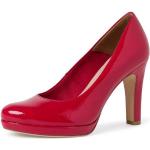 Rote Lack-Optik Elegante Tamaris Runde Blockabsatz High Heels & Stiletto-Pumps in Normalweite leicht für Damen Größe 41 