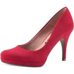 Reduzierte Rote Elegante Tamaris Runde Trichterabsatz High Heels & Stiletto-Pumps in Normalweite aus Textil Größe 39 