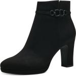Schwarze Elegante Tamaris Runde High Heel Stiefeletten & High Heel Boots mit Reißverschluss in Normalweite aus Textil leicht für Damen 