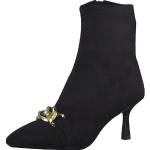 Reduzierte Schwarze Tamaris Pfennigabsatz High Heel Stiefeletten & High Heel Boots mit Reißverschluss aus Textil für Damen Größe 41 