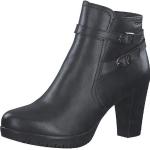 Reduzierte Schwarze Tamaris Runde Trichterabsatz Ankle Boots & Klassische Stiefeletten mit Reißverschluss aus Leder für Damen Größe 41 