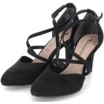Schwarze Tamaris Runde Pfennigabsatz High Heels & Stiletto-Pumps aus Textil für Damen Größe 40 