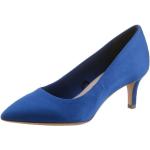 Royalblaue Elegante Tamaris Spitze High Heels & Stiletto-Pumps in Normalweite aus Veloursleder für Damen Größe 42 