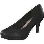 Reduzierte Schwarze Elegante Tamaris Plateauabsatz High Heels & Stiletto-Pumps aus Leder für Damen Größe 41 mit Absatzhöhe 7cm bis 9cm 
