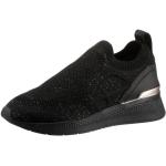 Reduzierte Schwarze Casual Tamaris Slip-on Sneaker ohne Verschluss in Normalweite aus Textil mit herausnehmbarem Fußbett Größe 41 