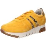 Reduzierte Gelbe Elegante Tamaris Low Sneaker mit Schnürsenkel in Normalweite aus Nubukleder Rutschfest für Damen Größe 40 