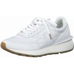 Reduzierte Weiße Tamaris Low Sneaker in Normalweite aus Leder mit herausnehmbarem Fußbett für Damen Größe 42 