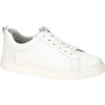Weiße Tamaris Runde Low Sneaker mit Reißverschluss in Normalweite aus Glattleder mit herausnehmbarem Fußbett für Damen Größe 41 