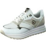 Reduzierte Weiße Gestreifte Tamaris Vegane Metallic-Sneaker für Damen Größe 42 mit Absatzhöhe 3cm bis 5cm 