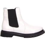 Reduzierte Weiße Tamaris Runde Blockabsatz Ankle Boots & Klassische Stiefeletten in Schmalweite aus Textil mit herausnehmbarem Fußbett für Damen 