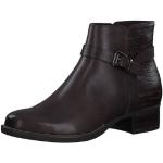 Reduzierte Braune Casual Tamaris Runde Blockabsatz Ankle Boots & Klassische Stiefeletten mit Reißverschluss in Normalweite aus Leder für Damen Größe 39 