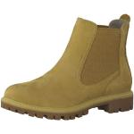 Reduzierte Gelbe Casual Tamaris Runde Blockabsatz Ankle Boots & Klassische Stiefeletten in Normalweite aus Leder für Damen Größe 42 