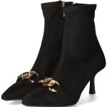 Schwarze Tamaris Karree Pfennigabsatz High Heel Stiefeletten & High Heel Boots aus Textil für Damen Größe 40 