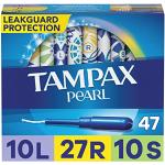 Tampax Pearl Plastic Tampons, Multipack, leicht/regulär/super saugfähig, geruchlos, 50 Stück