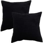 Schwarze Unifarbene Kissenbezüge & Kissenhüllen aus Cord maschinenwaschbar 40x60 2-teilig 