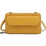 Gelbe Unifarbene Kleine Umhängetaschen mit Reißverschluss aus Polyester mit RFID-Schutz für Damen Klein 