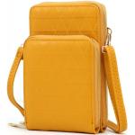 Gelbe Unifarbene Kleine Umhängetaschen mit Reißverschluss mit RFID-Schutz für Herren Klein 