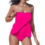 Reduzierte Rosa Sexy Tankini Oberteile mit Bügel für Damen Größe XL Große Größen 2-teilig für den für den Sommer 