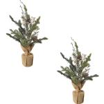 Braune Mini Weihnachtsbäume & Tisch Weihnachtsbäume 2-teilig 
