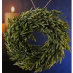 Grüne Runde Weihnachtstürkränze mit Weihnachts-Motiv aus Kunststoff 