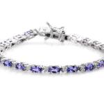 Violette Edelstein Armbänder aus Silber mit Tansanit für Damen 