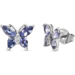 Blaue Schmetterling Ohrringe mit Insekten-Motiv mit Tansanit für Damen 