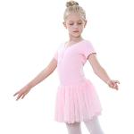 Mädchen Kleid Ballettkleid Kinder Ballett Trikot Ballettanzug mit Tütü Röckchen 
