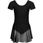 Schwarze Tanzmuster Kinderkleider mit Ärmeln aus Chiffon für Mädchen Größe 170 