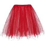 Rote Vintage Kurze Bleistiftröcke mit Pailletten aus Kunstfaser für Damen Einheitsgröße für Partys für den für den Winter 