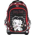 Schwarze Betty Boop Schulrucksäcke mit Reißverschluss für Kinder zum Schulanfang 