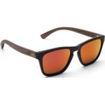 Schwarze Runde Sonnenbrillen polarisiert aus Holz für Herren 