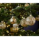 Silberne Landhausstil Christbaumkugeln & Weihnachtsbaumkugeln matt aus Glas 12-teilig 