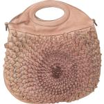 Rosa Retro Taschendieb-Wien Lederhandtaschen mit Reißverschluss aus Glattleder mit Handyfach für Damen 